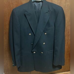 John Henry Classic Black Double-Breasted Men's Blazer size 40S